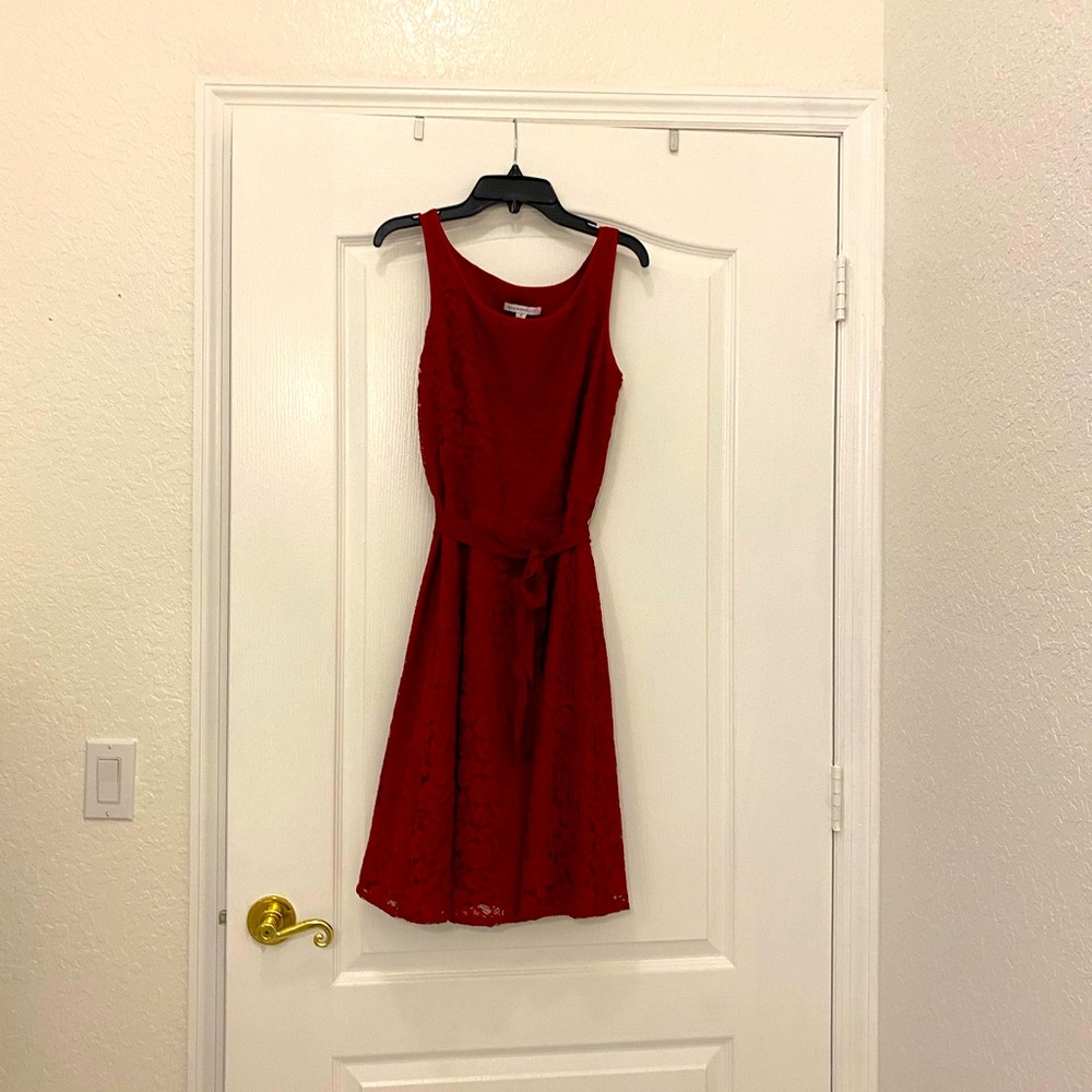 Gorgeous red lace lined dress